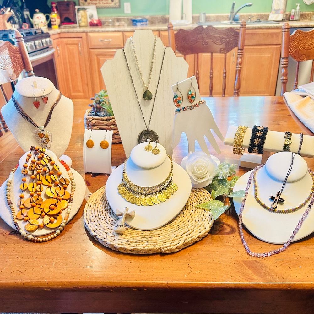 Boho Selection of 19 Vintage to Modern Jewelry, grouping, bundle, lot, grab bag